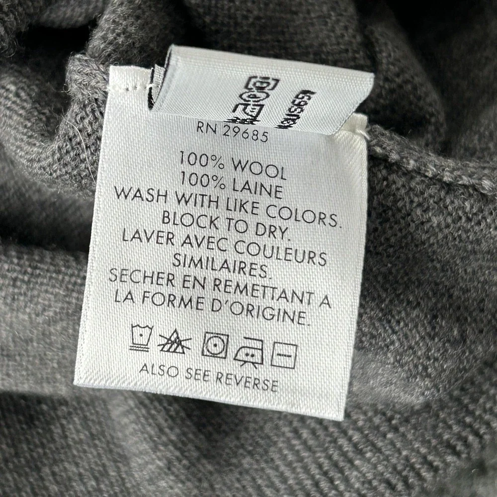 Pendleton Sweater Men Large Gray Merino Wool Mock Neck‎ Knit Hong Kong Vintage